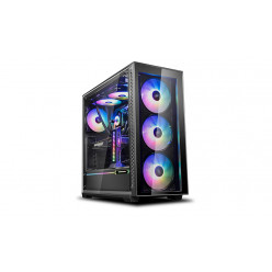 DEEPCOOL -MATREXX 70 ADD-RGB 3F- ATX Case, with Side-Window, Tempered Glass Side & Front panel, without PSU, Tool-less, Pre-installed: Front 3x A-RGB 120mm fans, Rear 1x120mm, 1x A-RGB LED Strip, Radiator holder, Glass PSU Shroud, 4x 2.5-Bays / 2x 3.5- Ba